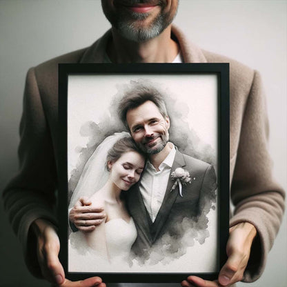 Imagine în Pictură, Pictură Acuarelă a Fotografiei de Familie