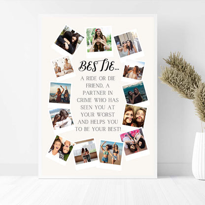 Best Friend Collage with White, Black, or Wooden Frame